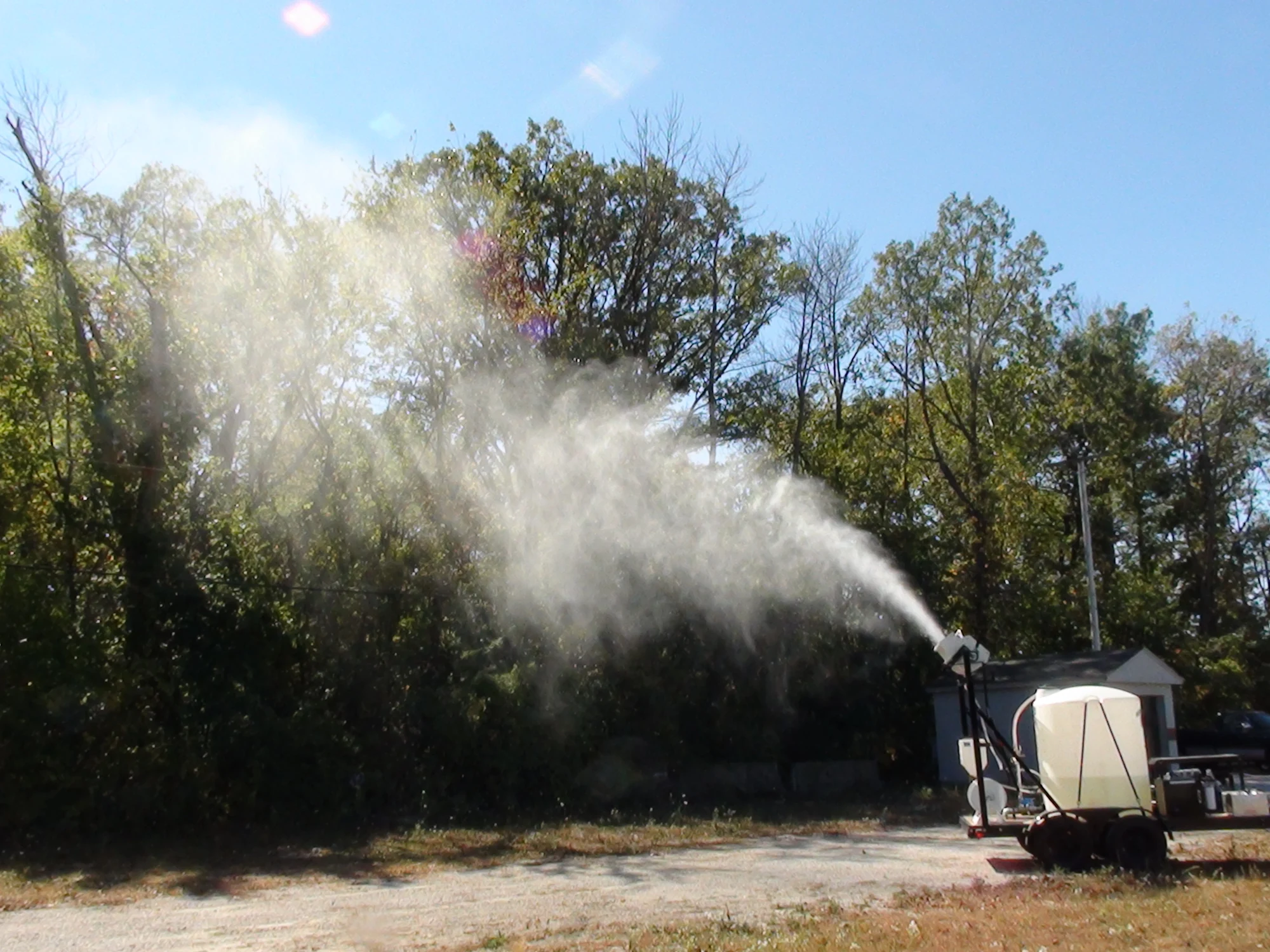 SWAT TF 500 — trailer-mounted misting in operation.