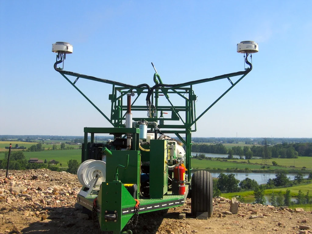 SWAT RF 500 — rotary fan heads on extended arms.