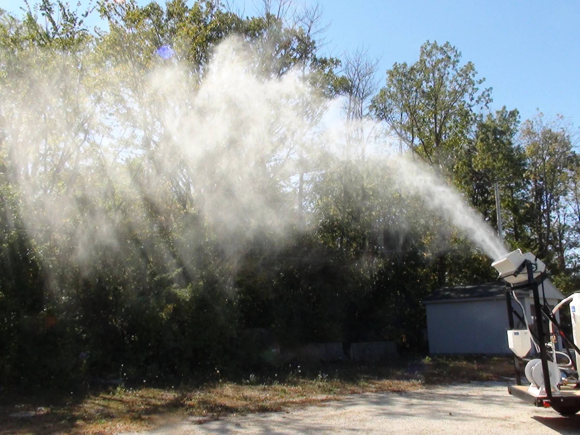SWAT TF 500 — tangential fans creating a mist curtain.